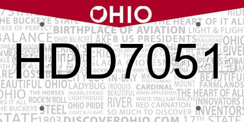 HDD7051 Ohio License Plate