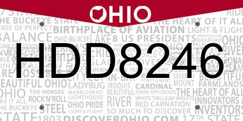 HDD8246 Ohio License Plate