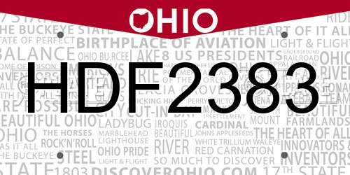 HDF2383 Ohio License Plate