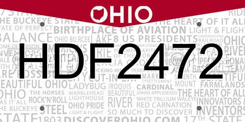 HDF2472 Ohio License Plate