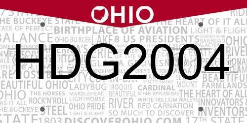 HDG2004 Ohio License Plate