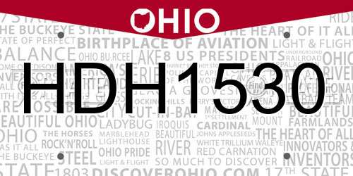 HDH1530 Ohio License Plate