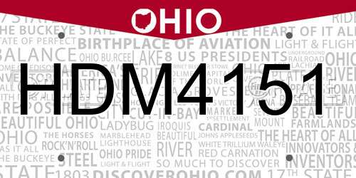HDM4151 Ohio License Plate