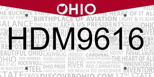 HDM9616 Ohio License Plate