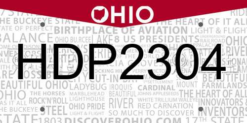 HDP2304 Ohio License Plate