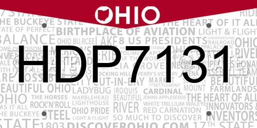 HDP7131 Ohio License Plate