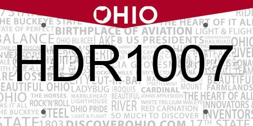 HDR1007 Ohio License Plate