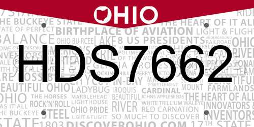 HDS7662 Ohio License Plate