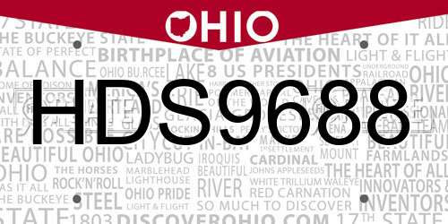 HDS9688 Ohio License Plate