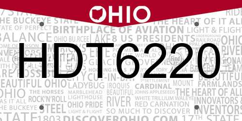 HDT6220 Ohio License Plate