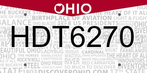 HDT6270 Ohio License Plate