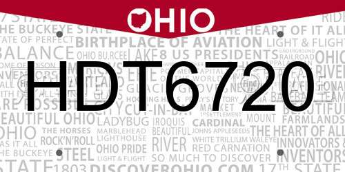 HDT6720 Ohio License Plate