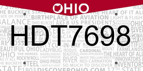 HDT7698 Ohio License Plate