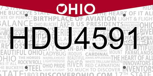 HDU4591 Ohio License Plate