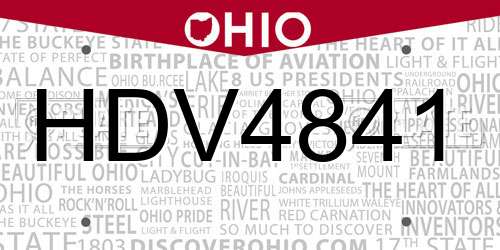 HDV4841 Ohio License Plate
