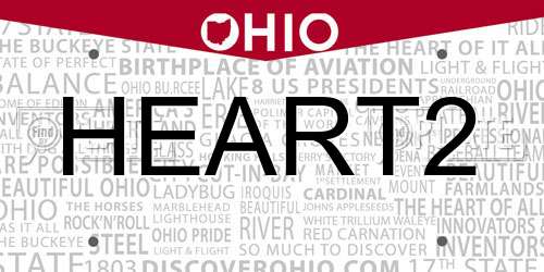 HEART2 Ohio License Plate