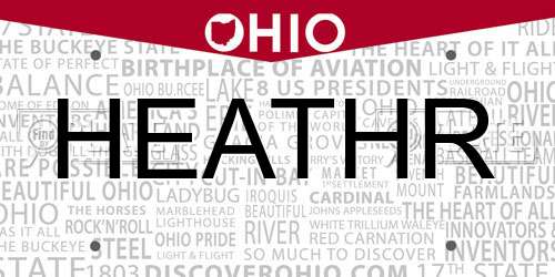 HEATHR Ohio License Plate