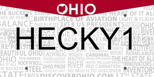 HECKY1 Ohio License Plate
