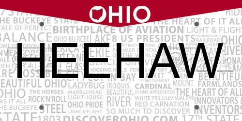 HEEHAW Ohio License Plate