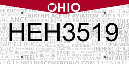 HEH3519 Ohio License Plate