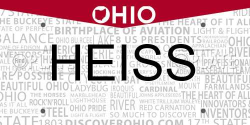 HEISS Ohio License Plate