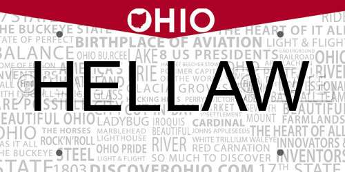 HELLAW Ohio License Plate