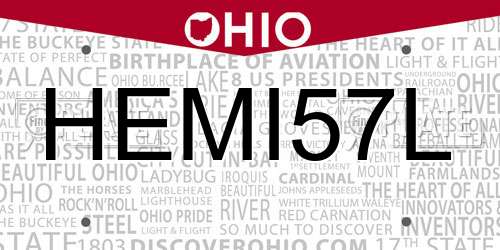 HEMI57L Ohio License Plate