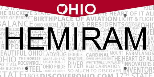 HEMIRAM Ohio License Plate