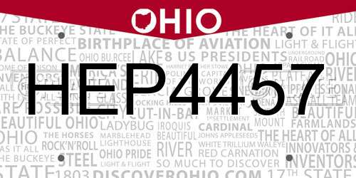 HEP4457 Ohio License Plate