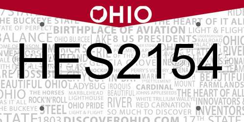 HES2154 Ohio License Plate