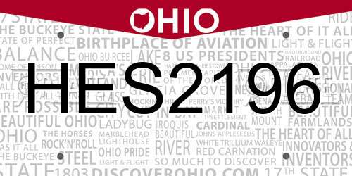 HES2196 Ohio License Plate
