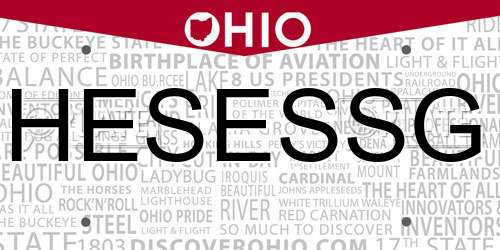 HESESSG Ohio License Plate