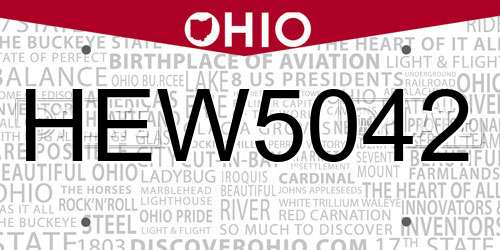 HEW5042 Ohio License Plate
