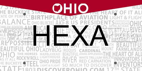 HEXA Ohio License Plate
