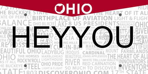 HEYYOU Ohio License Plate