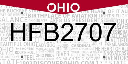HFB2707 Ohio License Plate
