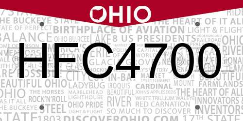 HFC4700 Ohio License Plate