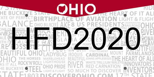 HFD2020 Ohio License Plate