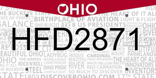 HFD2871 Ohio License Plate