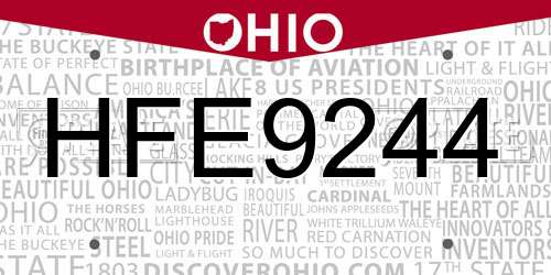 HFE9244 Ohio License Plate