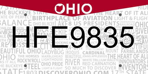 HFE9835 Ohio License Plate