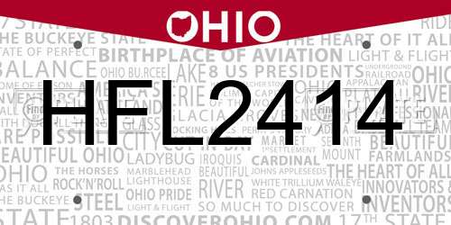 HFL2414 Ohio License Plate
