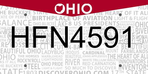 HFN4591 Ohio License Plate