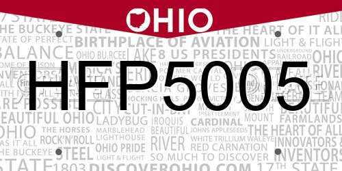 HFP5005 Ohio License Plate