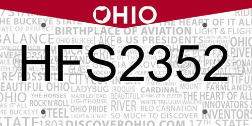 HFS2352 Ohio License Plate