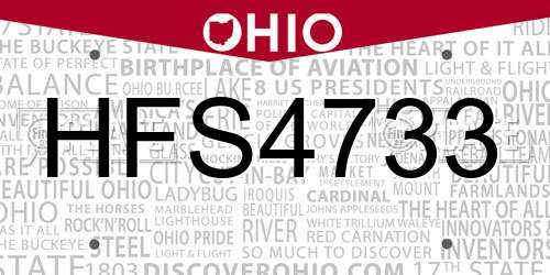 HFS4733 Ohio License Plate