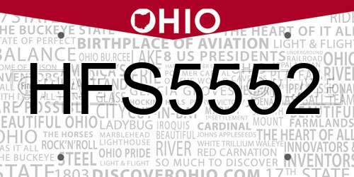HFS5552 Ohio License Plate