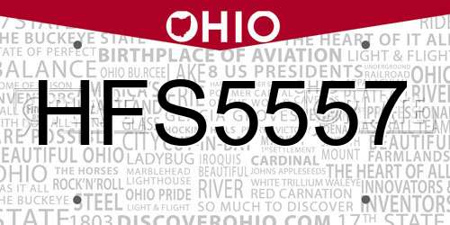 HFS5557 Ohio License Plate