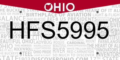 HFS5995 Ohio License Plate