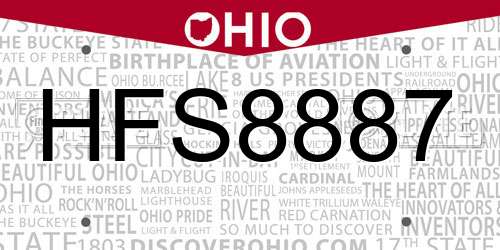 HFS8887 Ohio License Plate